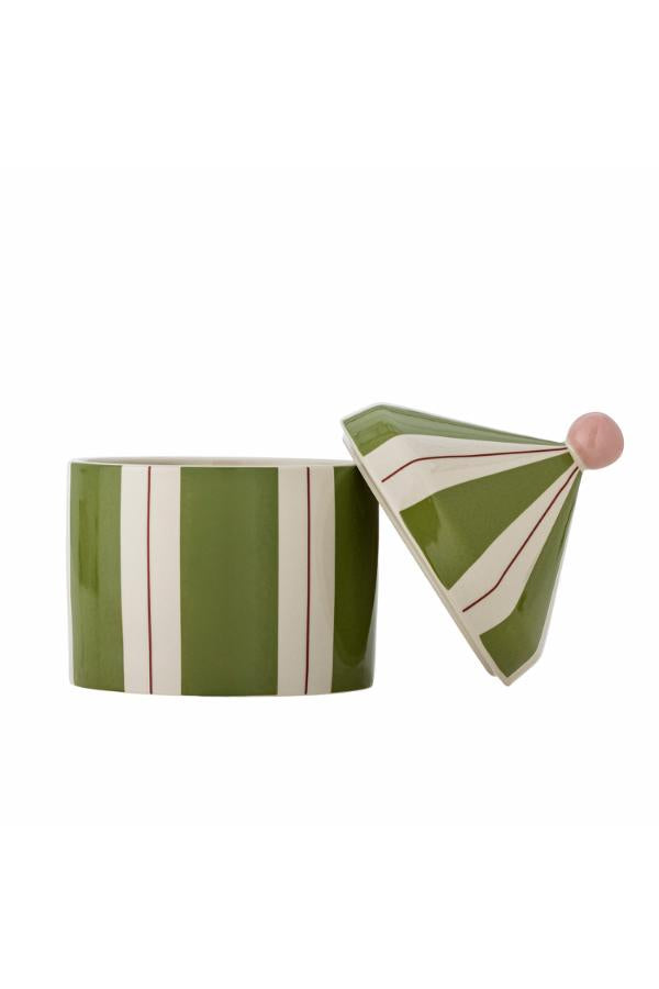 Bloomingville Mini Cimmi Jar w/Lid, Green, Stoneware