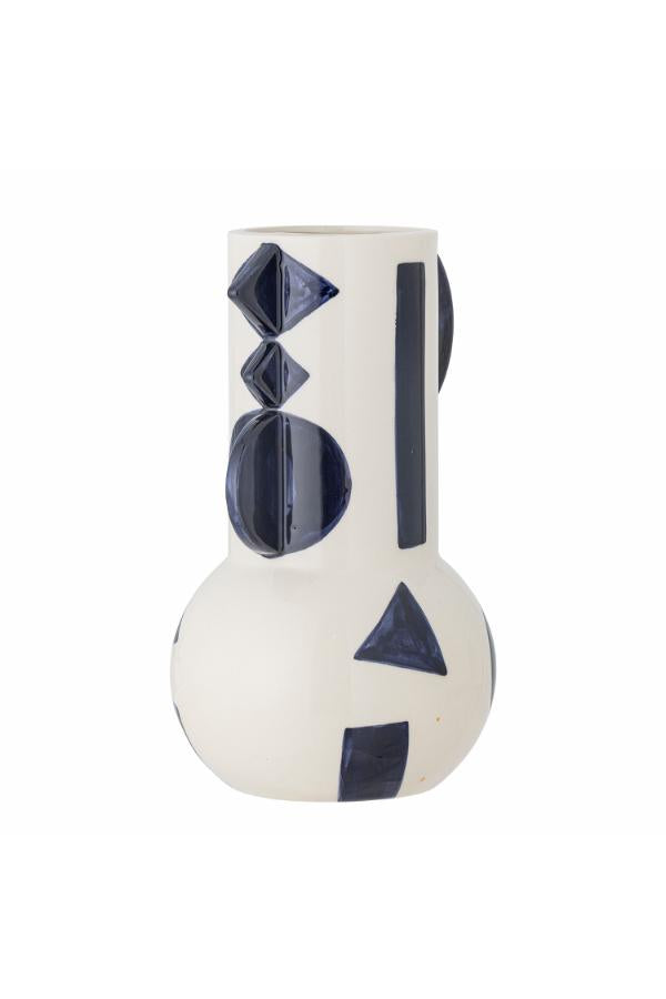 Bloomingville Graphica Vase, Blue, Stoneware