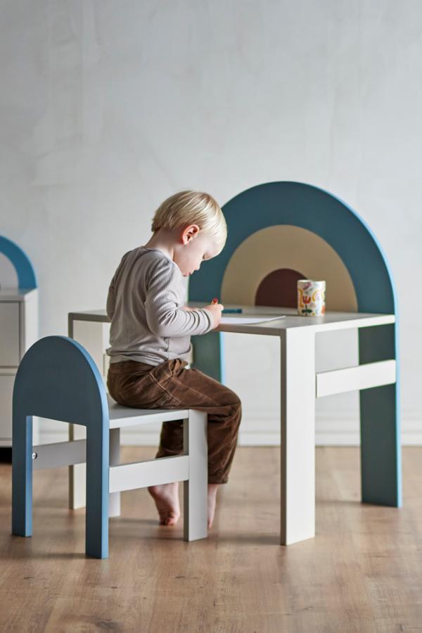Bloomingville Mini Kiki Table & Chair Set, Multi, FSC®Mix, MDF