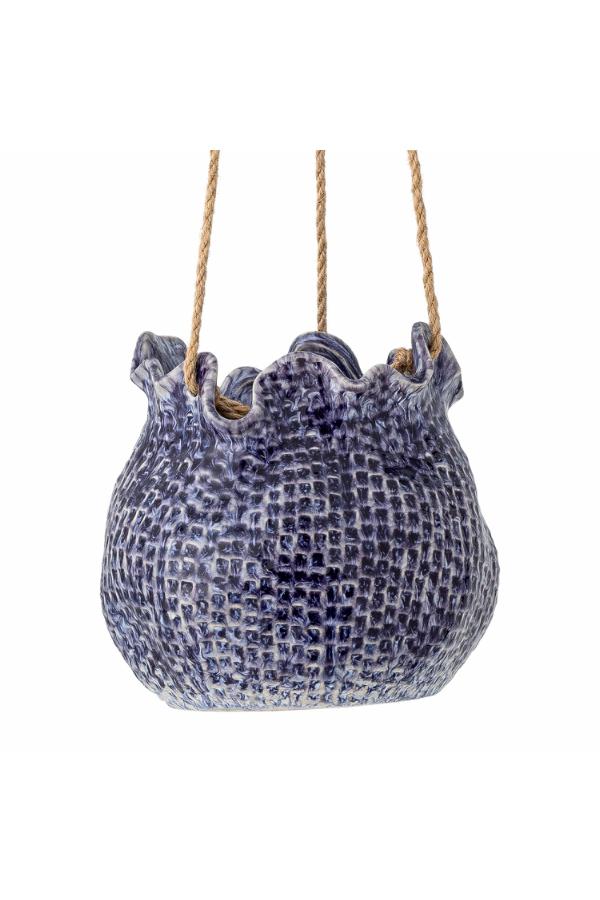 Creative Collection Lottie Flowerpot, Hanging, Blue, Stoneware