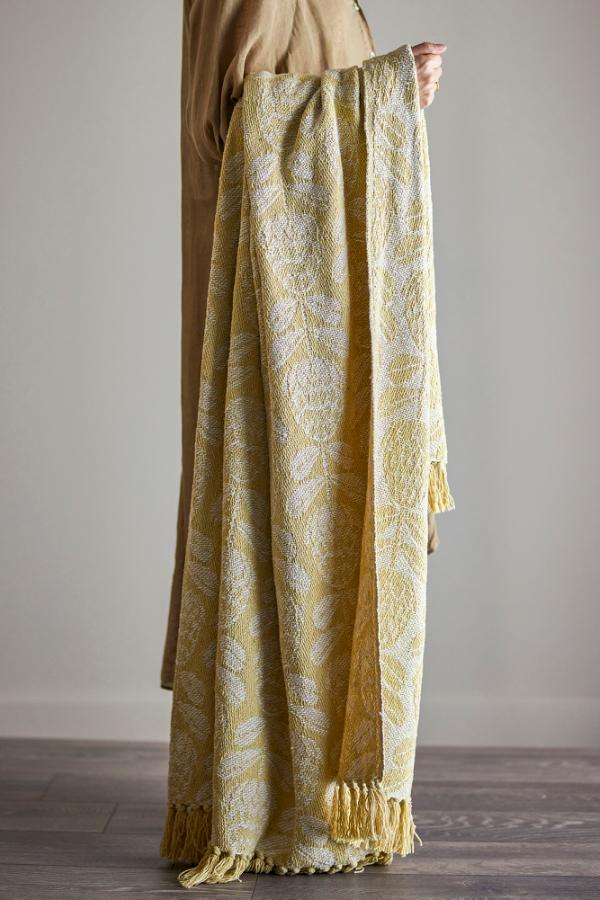 Bloomingville Pratello Throw, Yellow, Recycled Cotton