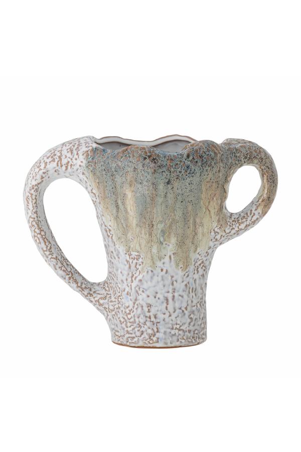 Bloomingville Ledger Vase, Green, Stoneware