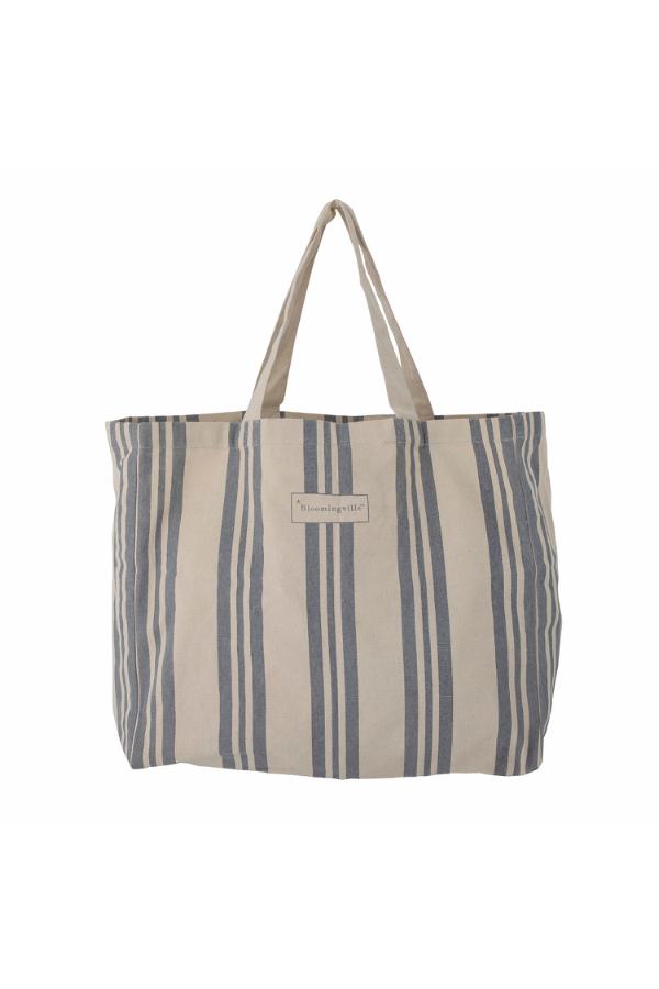 Bloomingville Trina Shopping Bag, Blue, Cotton OEKO-TEX®