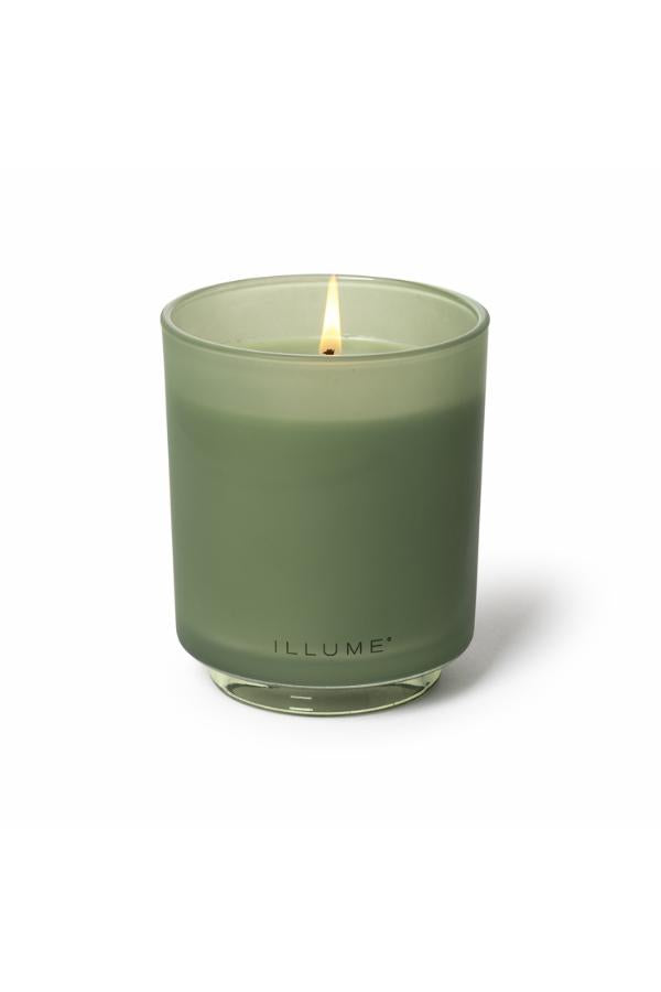 Illume Hinoki Sage Box Glass Candle, Green,