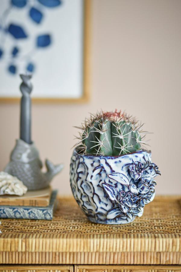 Creative Collection Malina Flowerpot, Blue, Stoneware