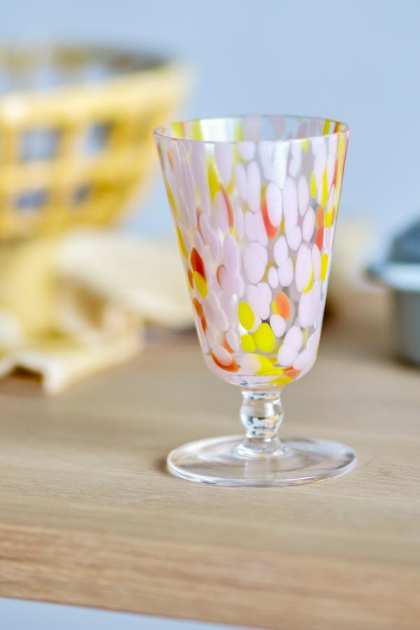 Bloomingville Lilya Wine Glass, Rose, Glass