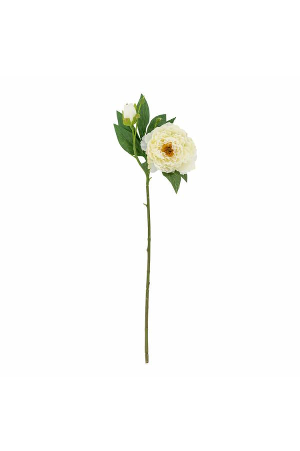 Bloomingville Peony Stem, White, Artificial Flowers
