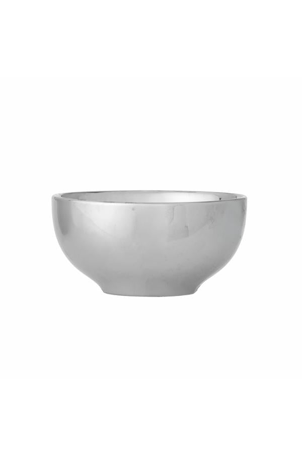 Bloomingville Shine Bowl, Silver, Stoneware