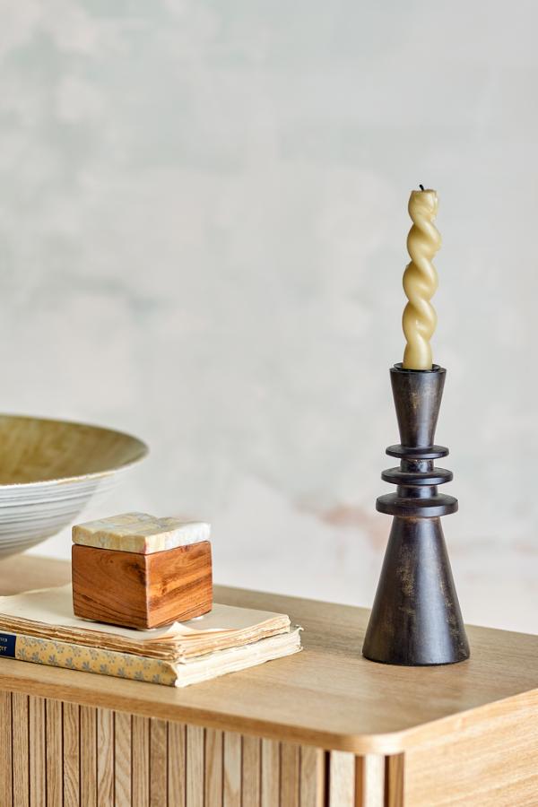 Bloomingville Armel Candle Holder, Black, Mango