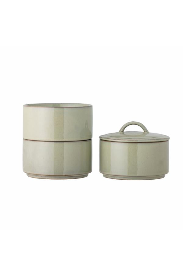 Creative Collection Ebba Jar w/Lid, Green, Stoneware