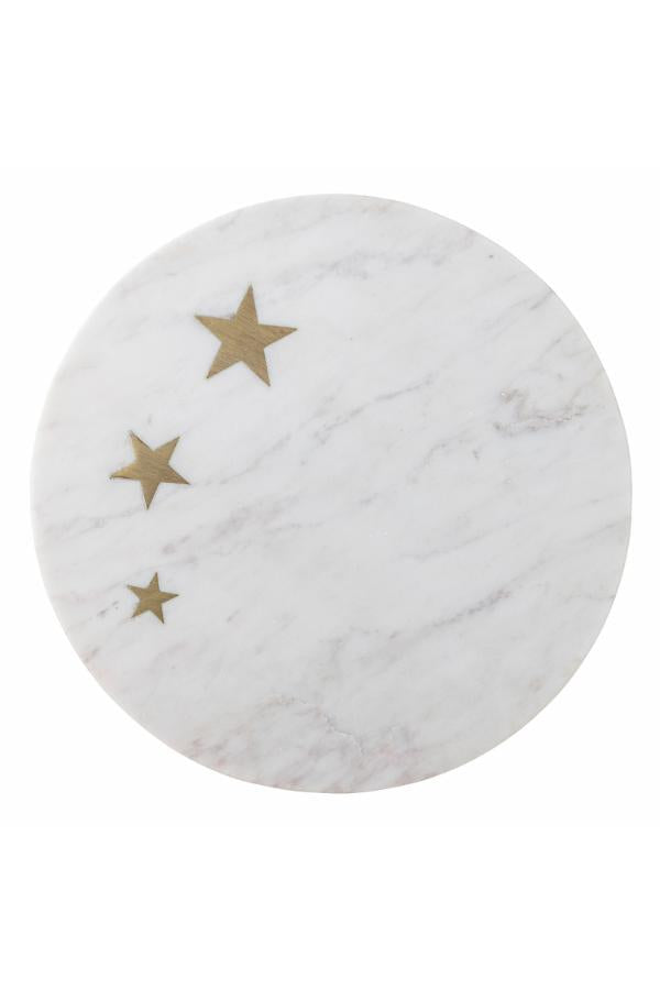 Bloomingville Fenya Star Cake Tray, White, Marble