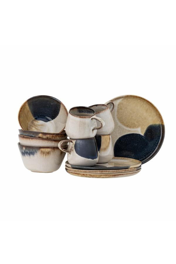 Bloomingville Jules Breakfast Set, Blue, Stoneware