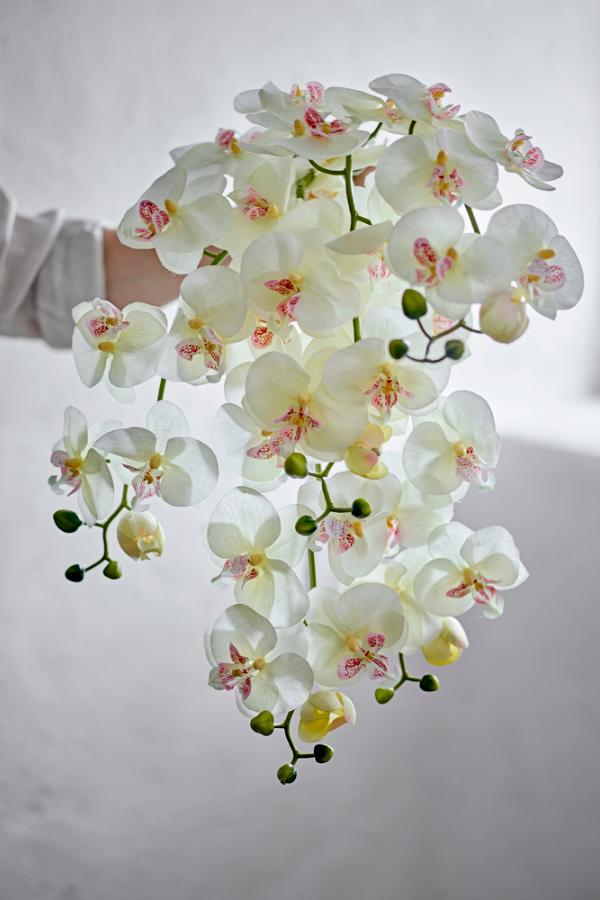 Bloomingville Orchid Stem, White, Artificial Flowers