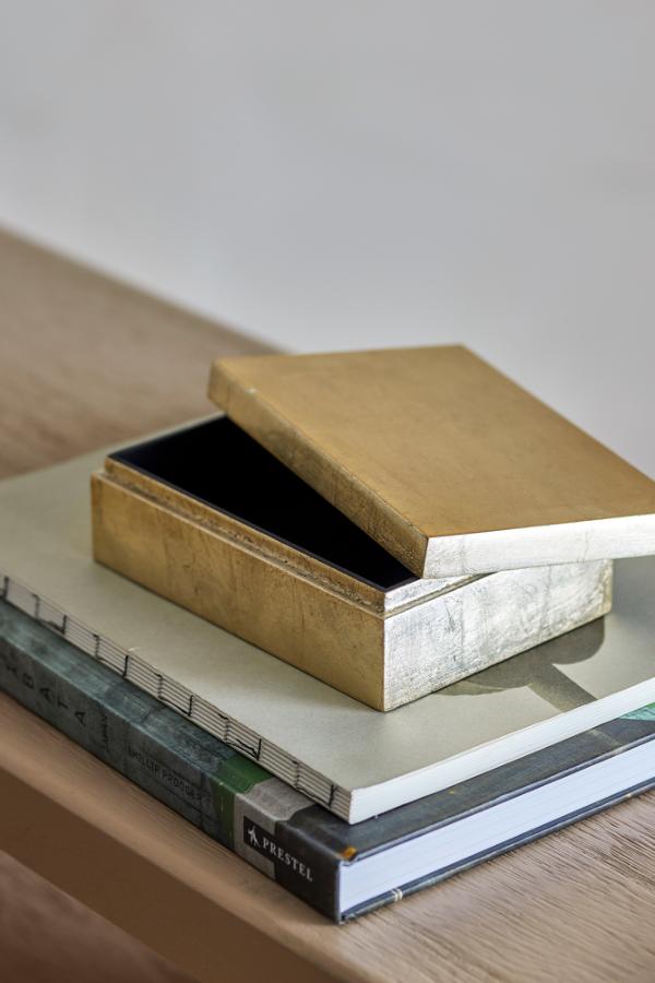Bloomingville Nenon Box w/Lid, Gold, FSC®100%, MDF