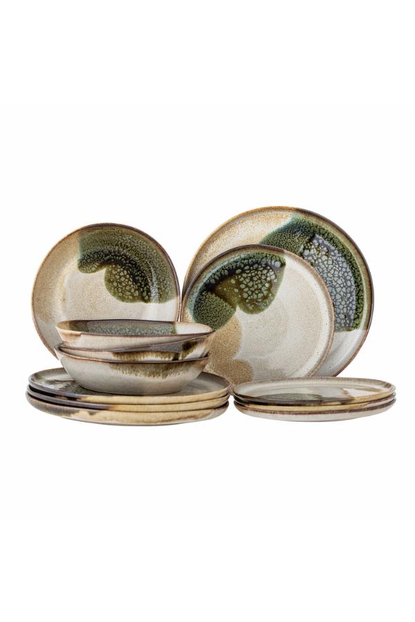 Bloomingville Jules Dinnerware Set, Green, Stoneware
