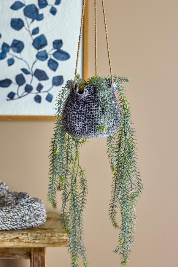 Creative Collection Lottie Flowerpot, Hanging, Blue, Stoneware