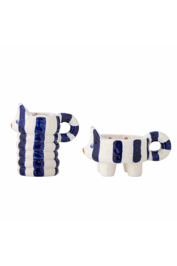 Bloomingville Caty Candle Holder, Blue, Stoneware
