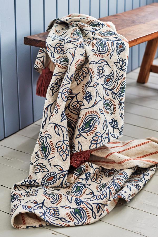 Creative Collection Paisley Throw, Multi, Recycled Cotton