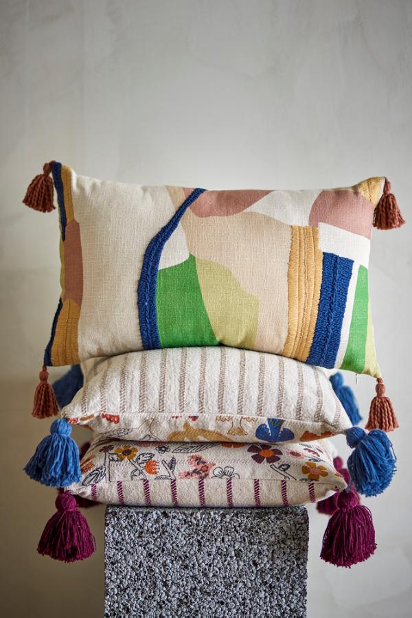Bloomingville Artista Cushion, Multi, Cotton