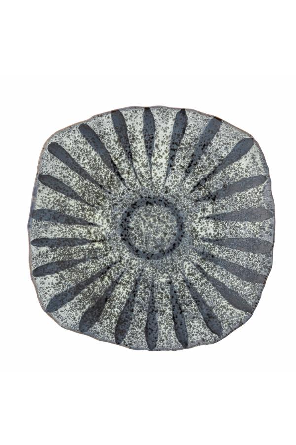 Creative Collection Ramie Serving Plate, Grey, Stoneware
