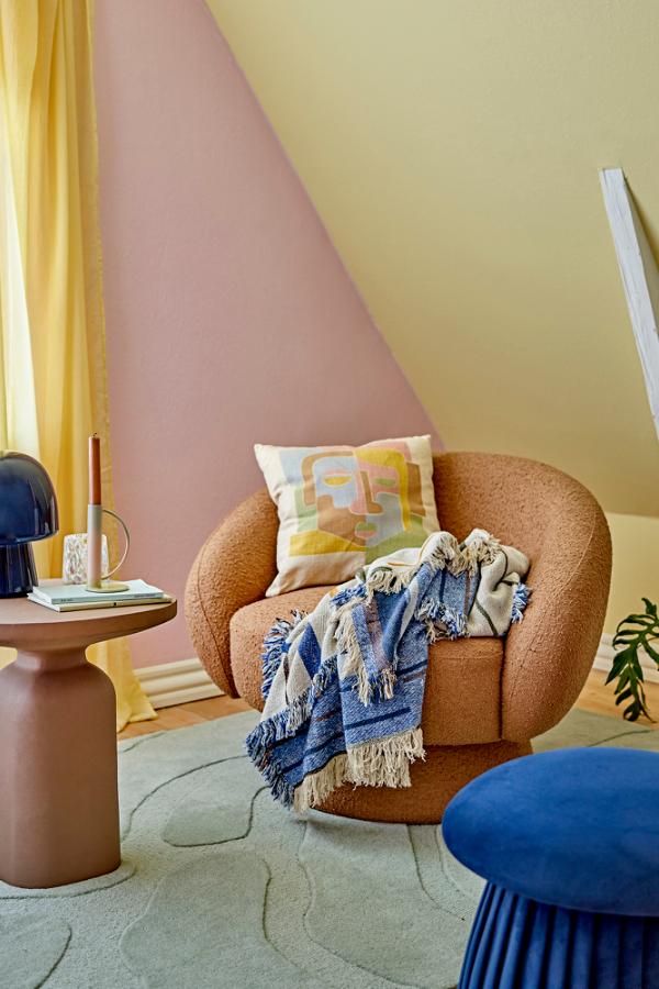 Bloomingville Toscana Throw, Blue, Recycled Cotton