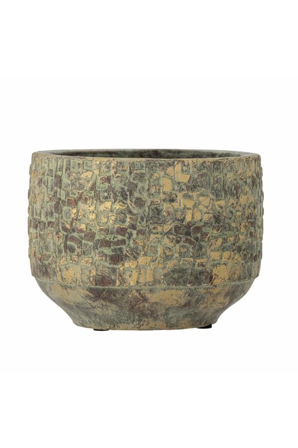 Creative Collection Mawi Deco Flowerpot, Green, Terracotta