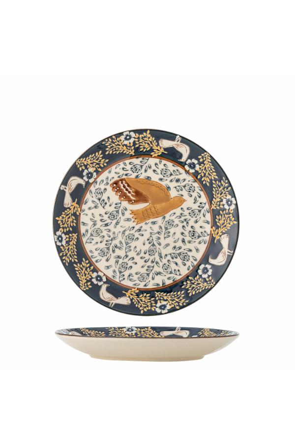 Bloomingville Hezha Plate, Blue, Stoneware
