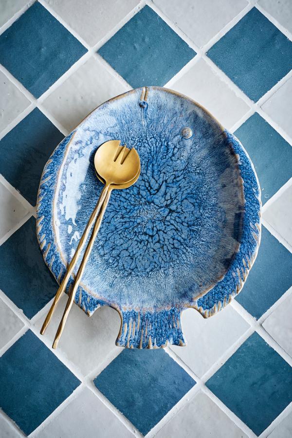 Creative Collection Fae Serving Plate, Blue, Stoneware