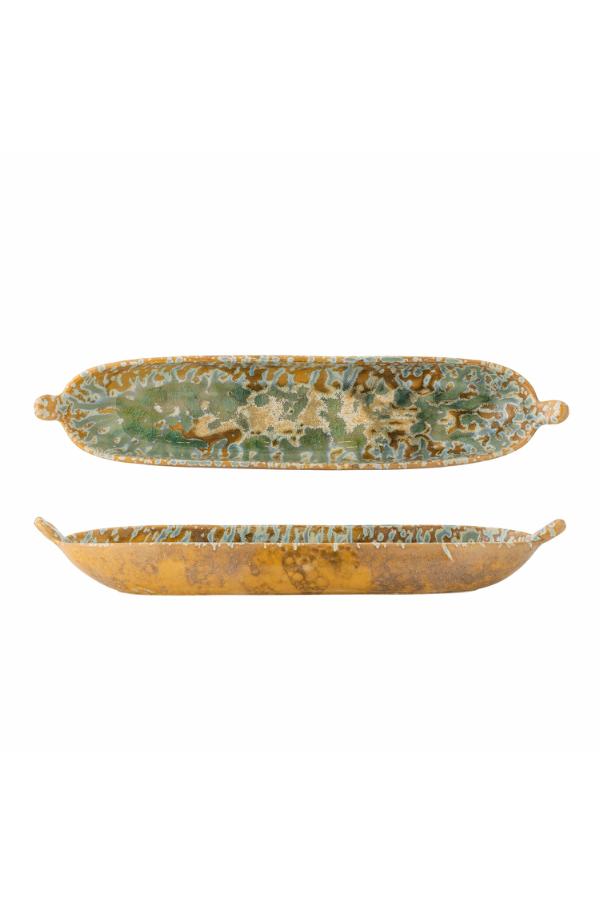 Bloomingville Milani Serving Plate, Green, Stoneware
