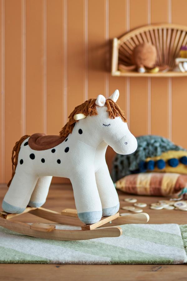 Bloomingville Mini Merlen Rocking Toy, Horse, White, Polyester