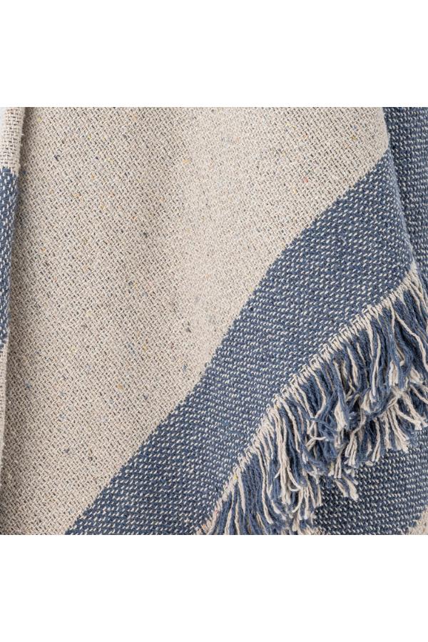 Bloomingville Ethan Throw, Blue, Recycled Cotton
