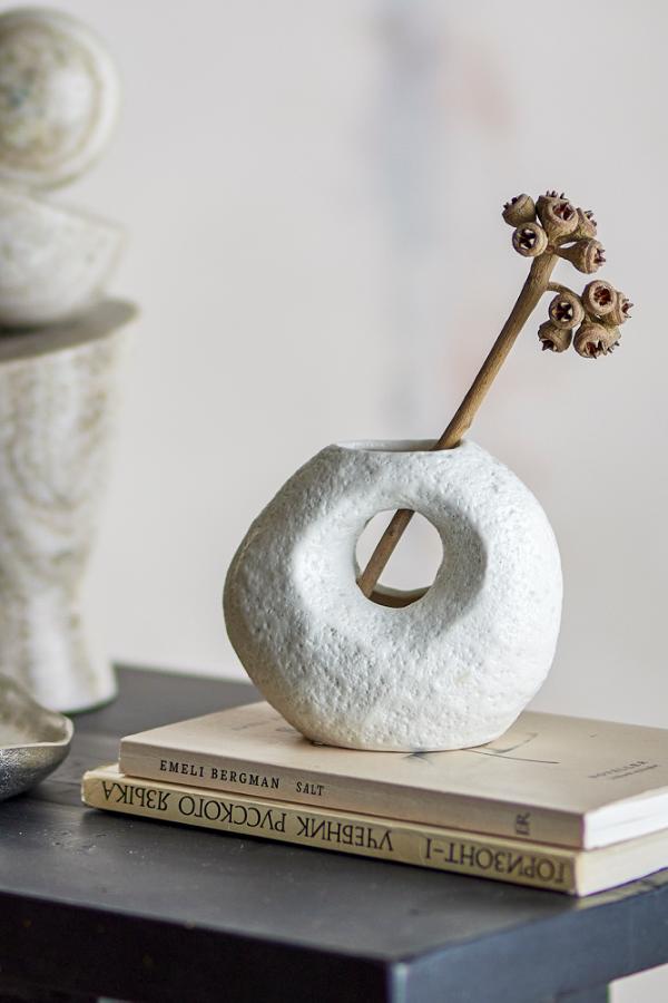 Bloomingville Caia Vase, White, Stoneware