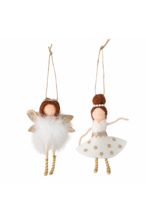 Bloomingville Liuka Ornament, White, Wool