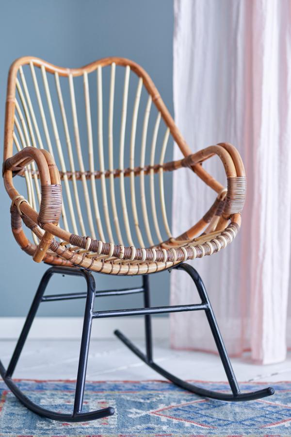 Bloomingville Reine Rocking Chair, Nature, Rattan
