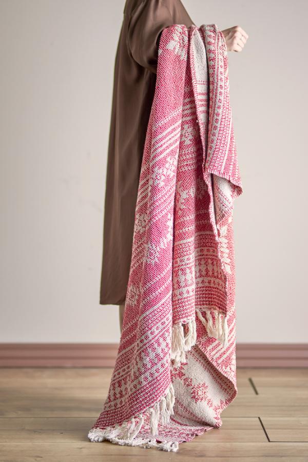 Bloomingville Oia Throw, Red, Recycled Cotton