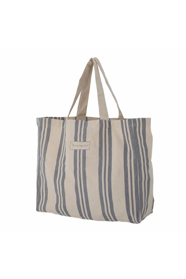 Bloomingville Trina Shopping Bag, Blue, Cotton OEKO-TEX®