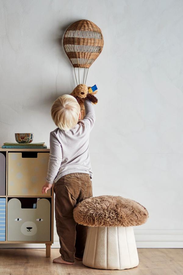 Bloomingville Mini Bertil Pouf, Multi, FSC®100%, MDF