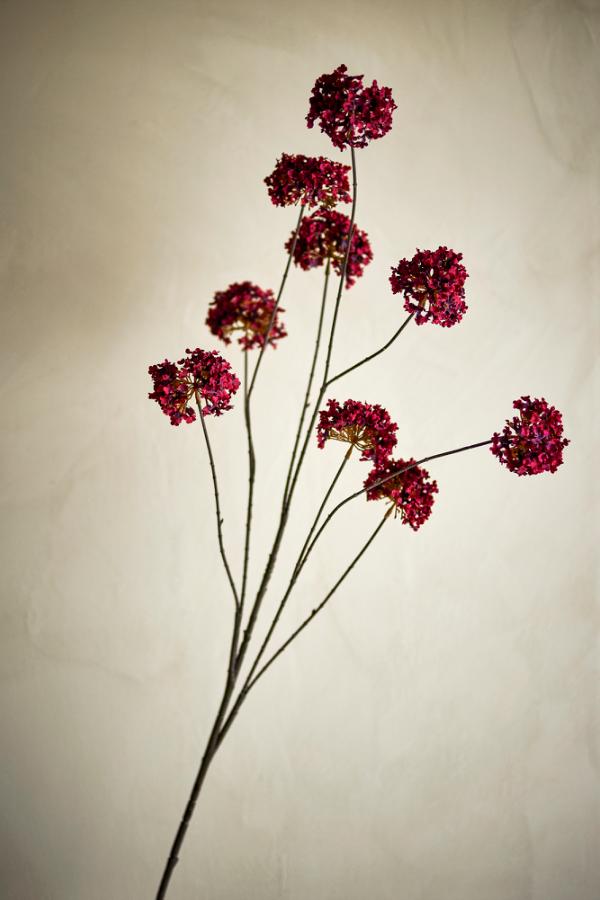 Bloomingville Hydrangea Stem, Red, Artificial Flowers