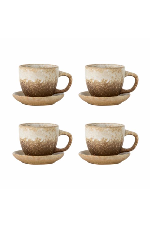 Bloomingville Brenta Cup w/Saucer, Nature, Stoneware