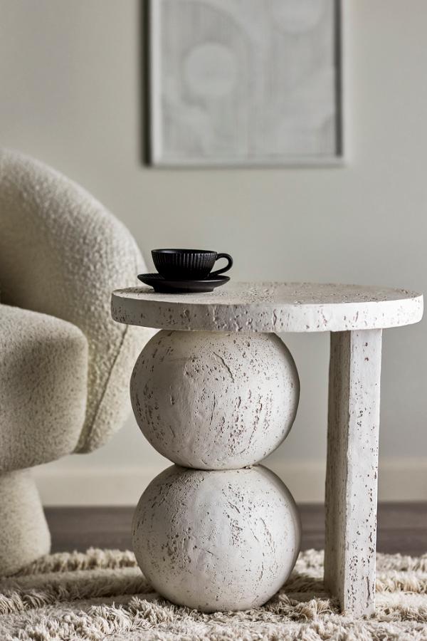 Bloomingville Tally Side Table, White, Resin