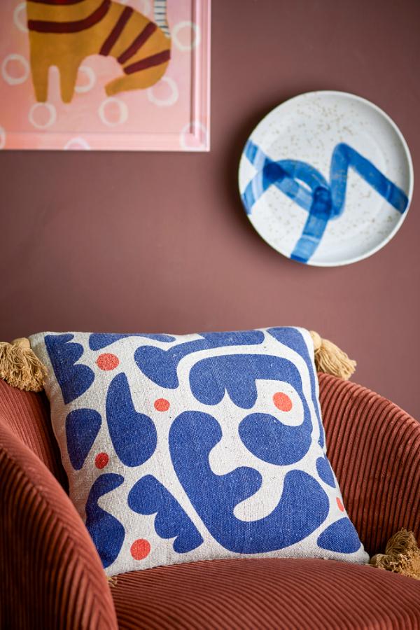 Bloomingville Eviaya Cushion, Multi, Recycled Cotton
