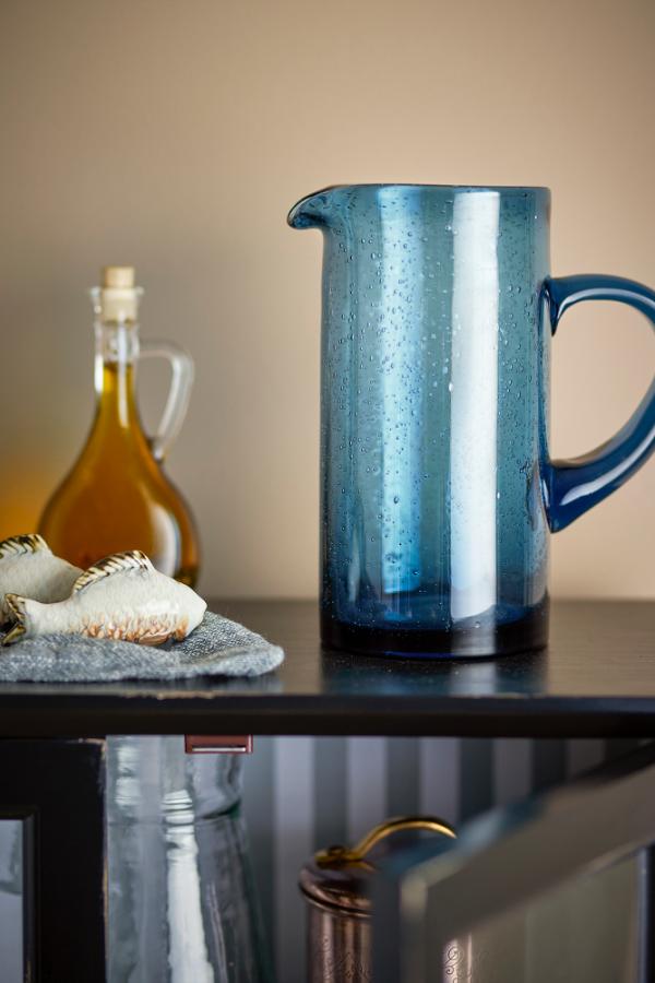 Creative Collection Tabby Jug, Blue, Glass