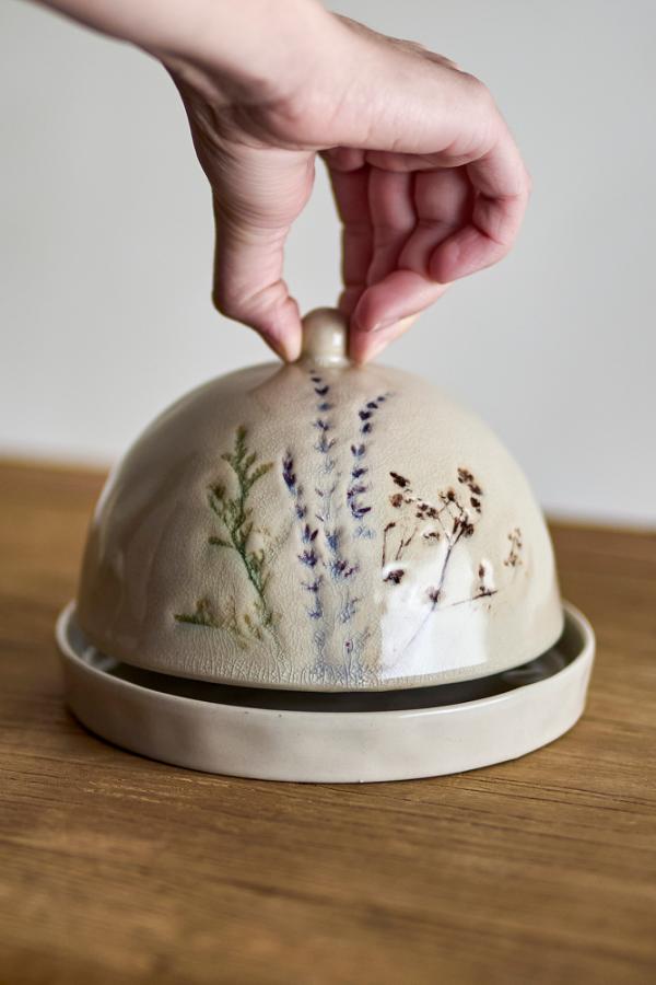 Bloomingville Bea Butter Box, Nature, Stoneware