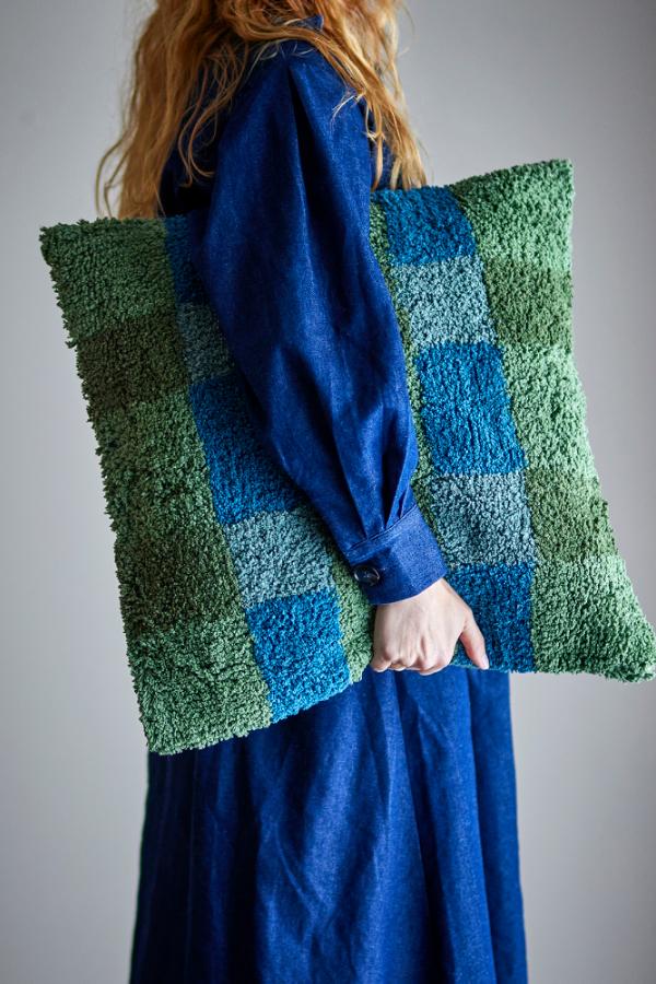 Bloomingville Pil Cushion, Green, Cotton OEKO-TEX®