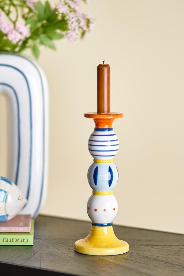 Bloomingville Kairi Candle Holder, Multi, Stoneware