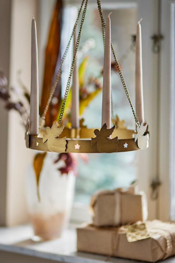 Bloomingville Elmir Advent Candle Holder, Gold, Metal