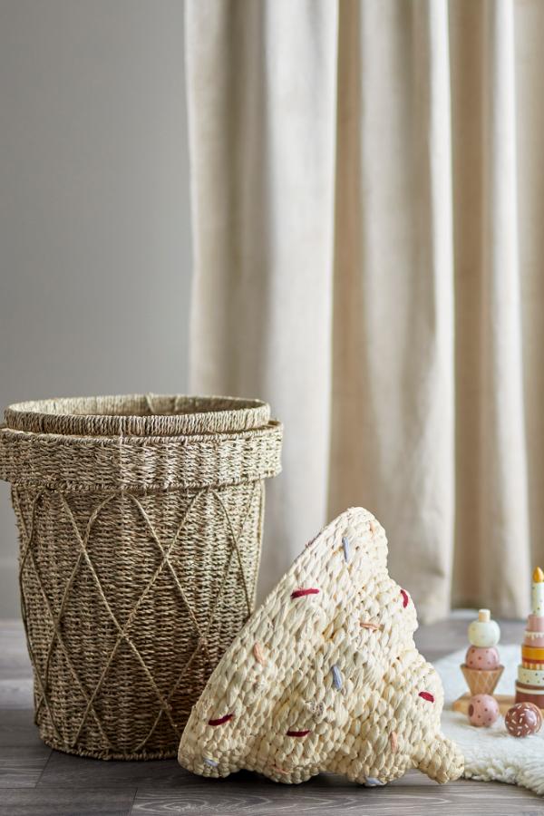 Bloomingville Mini Cillie Basket w/Lid, Nature, Seagrass