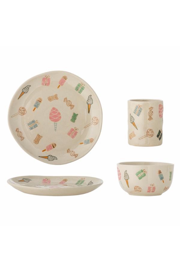 Bloomingville Mini Sweets Tableware Set, Multi, Stoneware