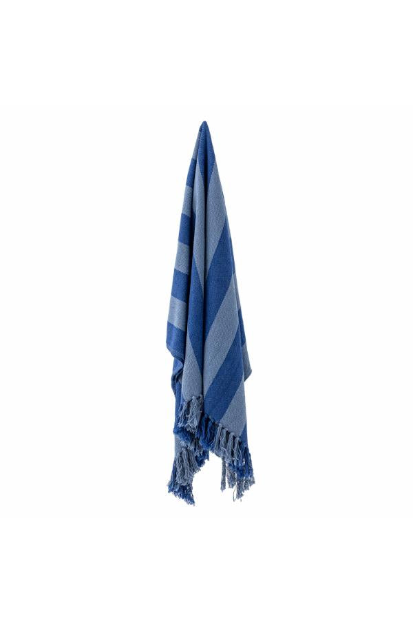 Bloomingville Frello Throw, Blue, Recycled Cotton