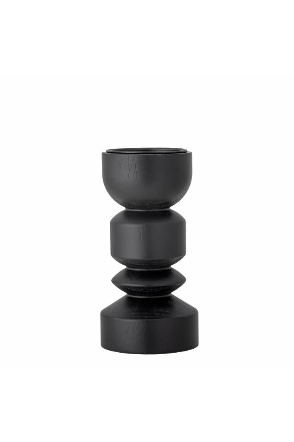 Bloomingville Bowen Candle Holder, Black, Pine
